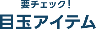 要チェック！目玉アイテム